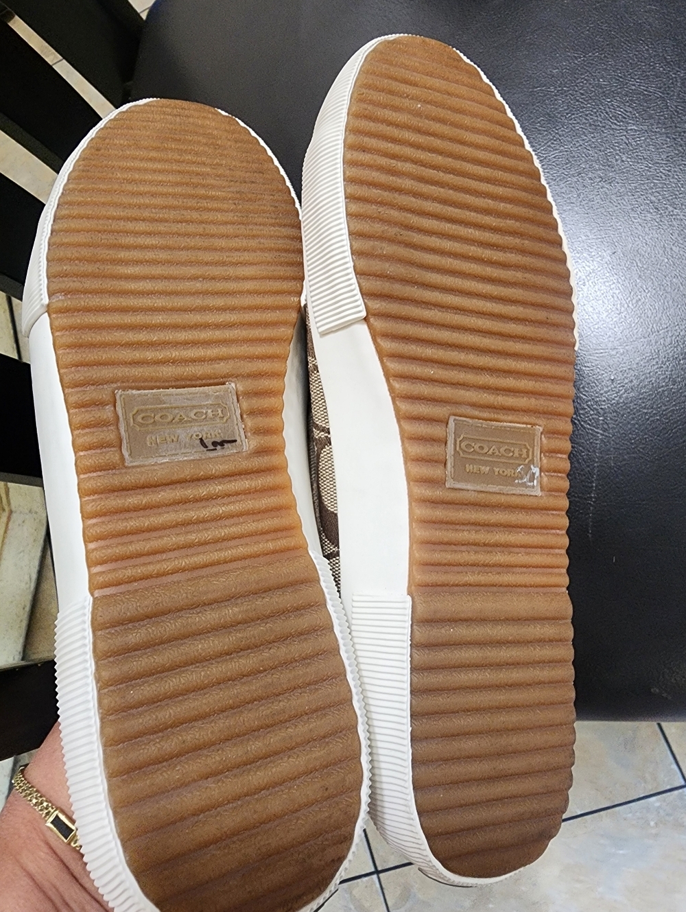 Coach Women Brown Signature Canvas Low-Top Sneakers - Picture 3 of 7